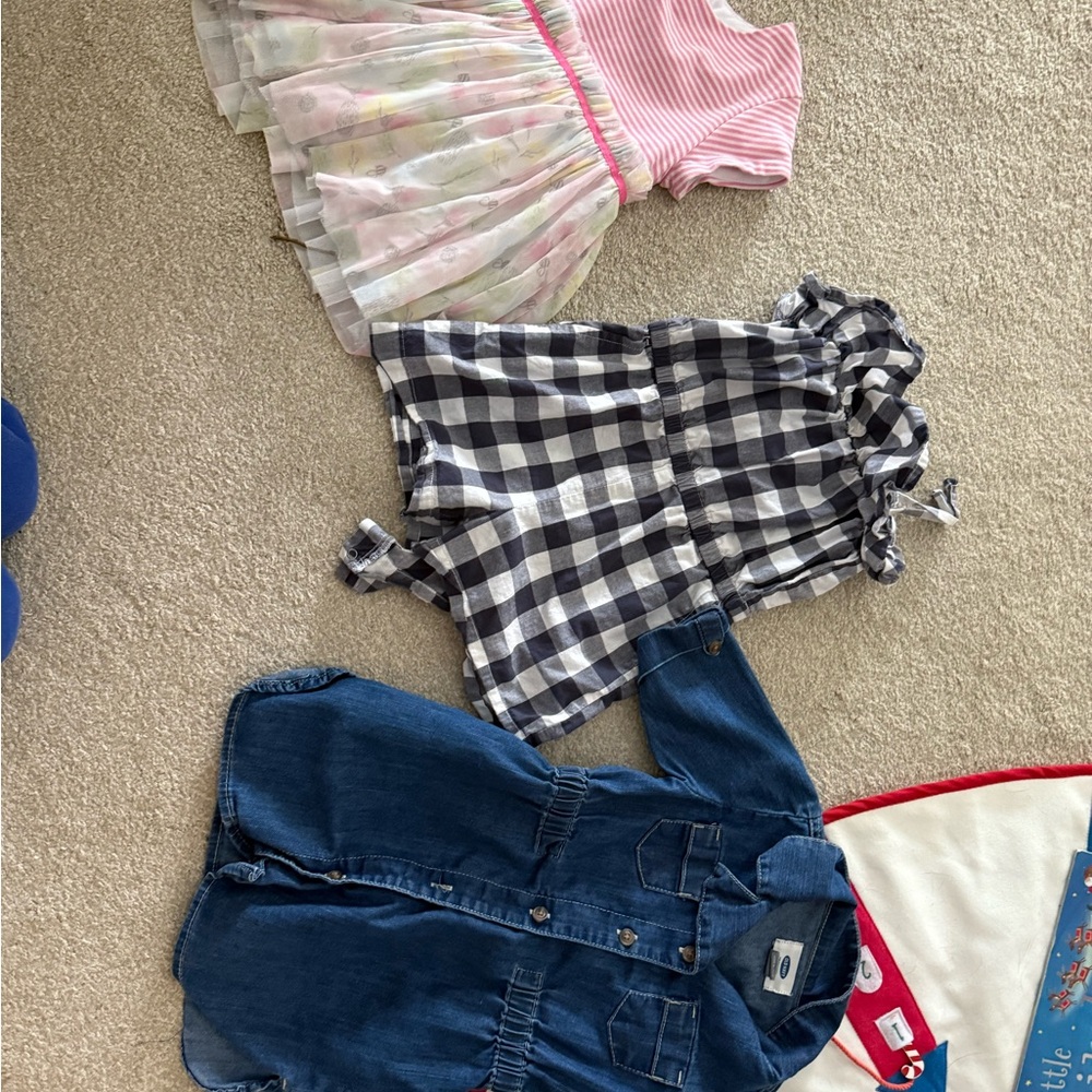 Set of Three Baby Outfits - Pink, Black, and Blue
